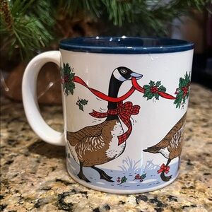 Potpourri Press Goose Mug with Red Accents